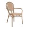 Merrick Lane Celia Stacking Thonet Bistro Style Chair with Arms, PE Rattan Seat, and Metal Frame for Indoor/Outdoor Use
